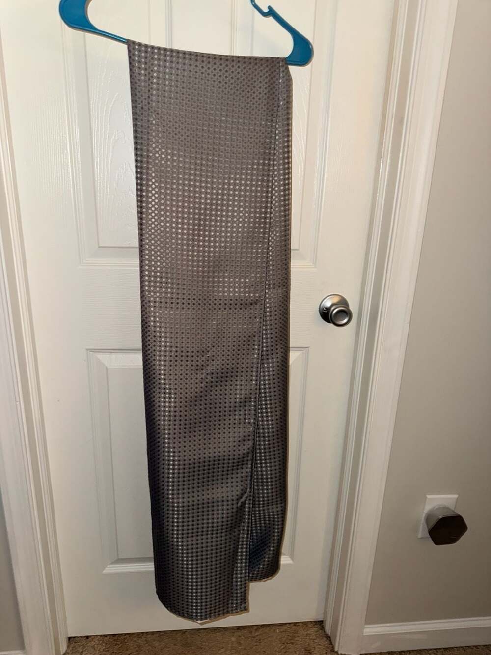 Hotel Spa Shower Curtain Grey Fabric with Snap In Liner